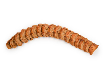 Bread slices isolated on white.