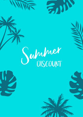 Fototapeta na wymiar Summer Discount A4 Flyer banner concept