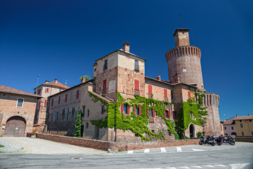 External view of the Castle of Sartirana, in Lomellina in Italy