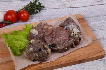 Marinated pork meat ready for coocking