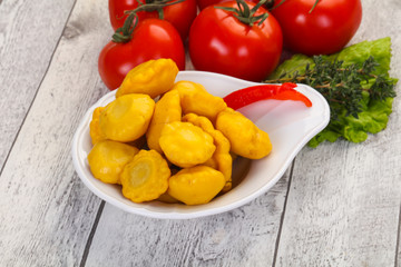 Tasty marinated patisson