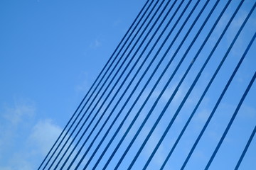 Fototapeta na wymiar Abstract view of Bridge building architecture landmark with blue sky and cloud