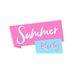 Summer Party Text Typography Sign