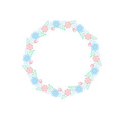 Whale floral Abstract Brush Wreath
