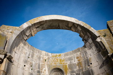 Abbey of the Most Holy Trinity in Venosa. Interior view of unfinished church called Incompiuta. Basilicata region, Italy
