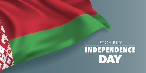 Belarus happy independence day greeting card, banner with template text vector illustration