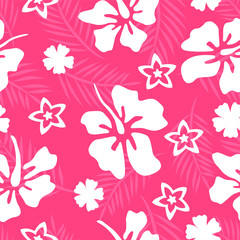 Hibiscus flower Seamless pattern background
