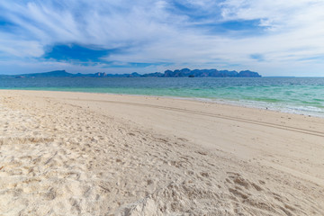 Poda island,beautiful white beach with tree tropical sea for holidays and relaxation  in krabi,thailand