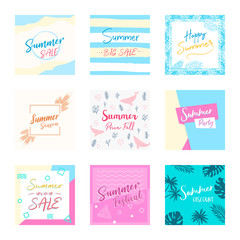 Summer Background Template Pack Set
