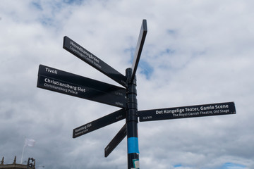 Fototapeta premium tourist indication sign in the center of Copenhagen