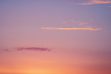 Beautiful sunset sky with clouds.