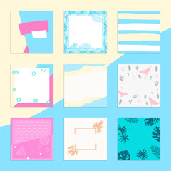 Summer Background Banner Concept Template Pack Set