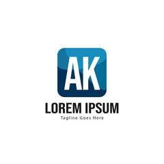 AK Letter Logo Design. Creative Modern AK Letters Icon Illustration