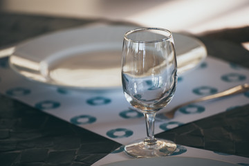 Table set in restaurant