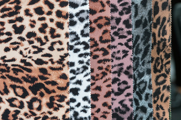 Fabric and textiles samples in a factory shop or store that mimi