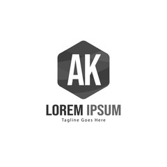 AK Letter Logo Design. Creative Modern AK Letters Icon Illustration
