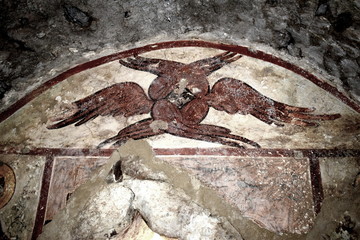 Obraz premium Icon from a Medieval church of Mistras (a Medieval town of Greece).