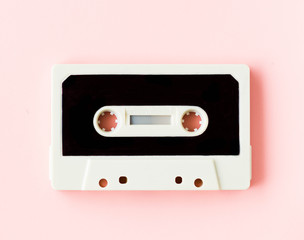 Cassette for tape recorder or walkman, in happy pastel colors - a symbol of 80s, 90s period