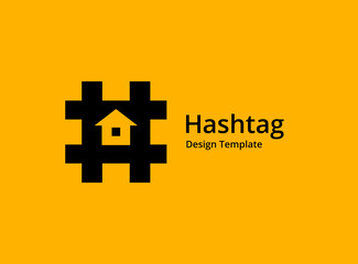 Obraz premium Hashtag symbol house logo icon design template elements