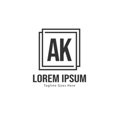 AK Letter Logo Design. Creative Modern AK Letters Icon Illustration
