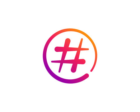Hashtag symbol logo icon design template elements
