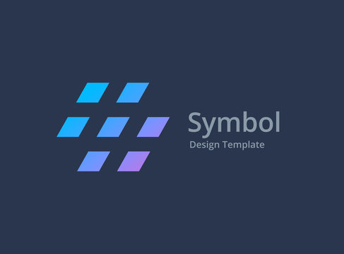 Abstract business logo icon design with hashtag symbol