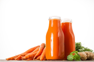 Two healthy carrot smoothies