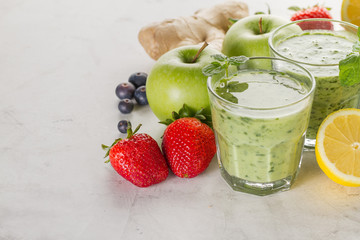 Ingredients for a natural green smoothie