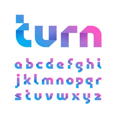 Paper font. Vector alphabet with fold effect letters.