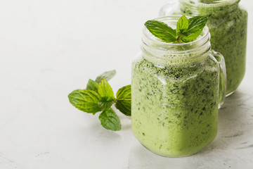 Green smoothie with basil