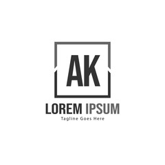 AK Letter Logo Design. Creative Modern AK Letters Icon Illustration