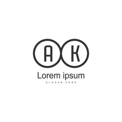 AK Letter Logo Design. Creative Modern AK Letters Icon Illustration