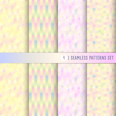 Collection of seamless patterns in cute children's style. Endless texture for vivid design, advertising, greeting cards, posters, advertising.Abstract background. Vector. Geometric style. Beautiful, d