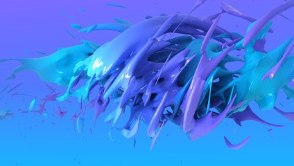 blue Liquid color background design. 3d rendering