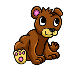 Adorable Stylized Bear Cub