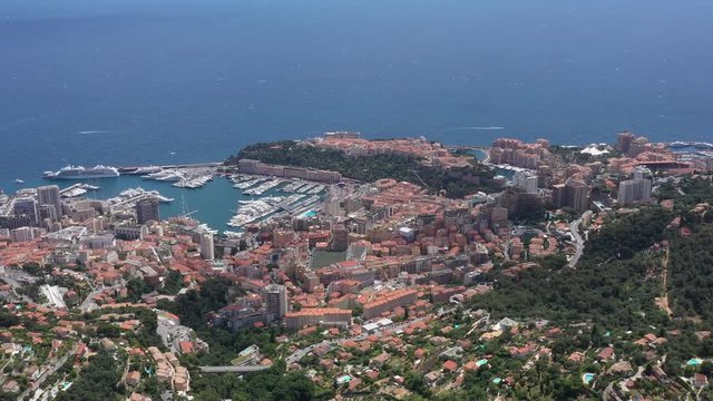 Principality of Monacoaerial view France tax haven sunny day harbor wealth real estate