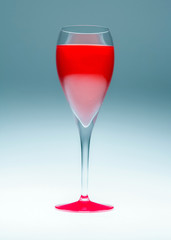 Studio shot of glass of red vine on dark background. Beverages,