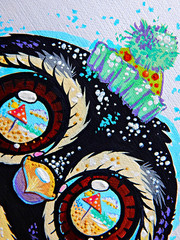 penguin on abstract background 