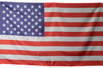 American flag isolated on white background with clipping path
