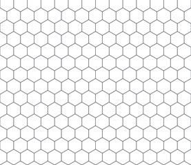 Honey comb mosaic texture. Outline hexagon shape seamless pattern grid. Modern abstract minimal geometric design. Vector illustration background. Polygonal creative element structure