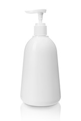Blank packaging cosmetic plastic bottle isolated with clipping path.