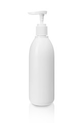 Blank packaging cosmetic plastic bottle isolated with clipping path.
