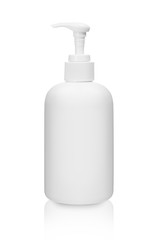 Blank packaging cosmetic plastic bottle isolated with clipping path.