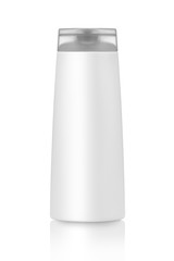 Blank packaging cosmetic plastic bottle isolated with clipping path.