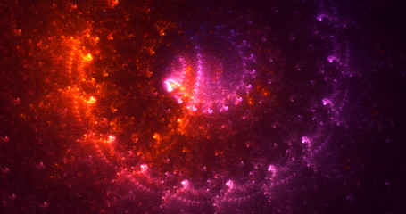 3D rendering abstract red fractal light background