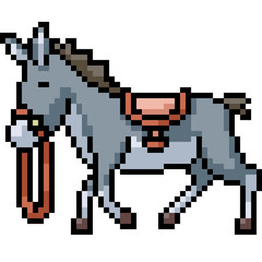 Obraz premium vector pixel art donkey