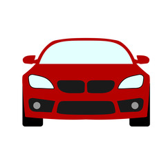 car red flat icon. vector illustration