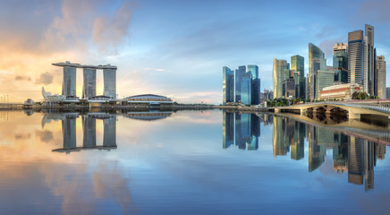 Business district and Marina bay in Singapore