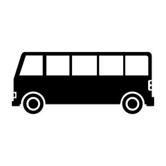 bus black flat icon. Vector illustration