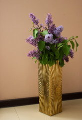 bouquet lilac of flowers in vase